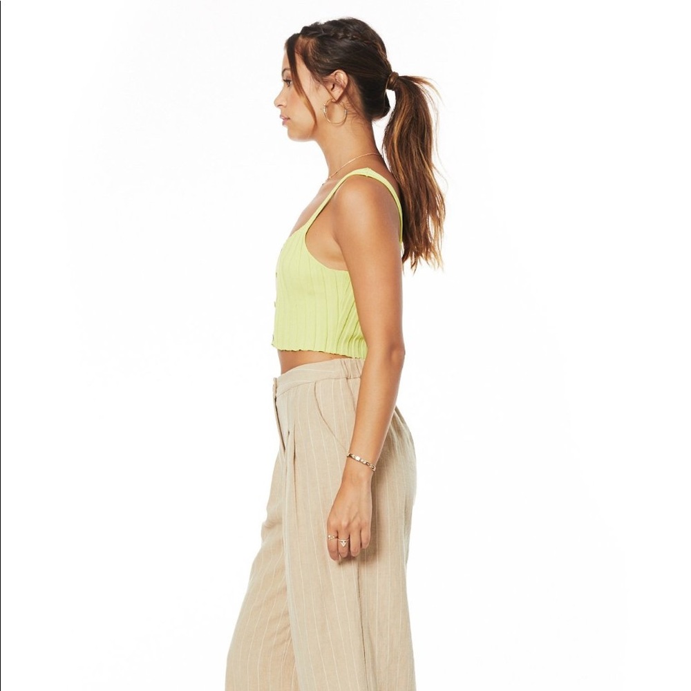 Neon Lime Ribbed tank - Picture 5 of 5